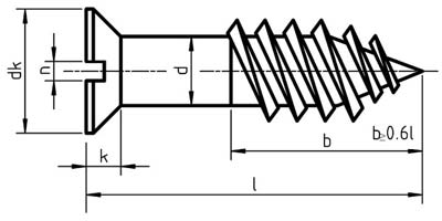 DIN 97 - Slotted Flat Head Wood Screws