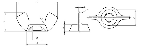 Din 314 - Wings Nuts With Edged Wings 